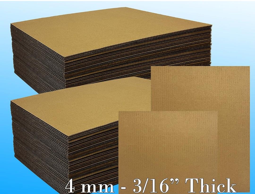 24x24 Large Cardboard Sheets Target Backer 10 Pack 3/16" Thick Corrugated Cardboard Blanks 24x24 Flat Cardboard Dividers, Inserts for Mailers Hard Sheets for Packing, Mailing, Moving, Shipping, Crafts