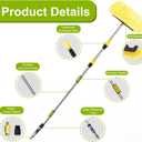 SISUPASSIE 12FT Car Wash Brush with Long Handle, Telescopic Car Wash Brush with Soap Dispenser, 12-Inch Soft Bristle Car Cleaning Brush for Cleaning Car, RV, Truck, Boat, Solar Panels, Yellow
