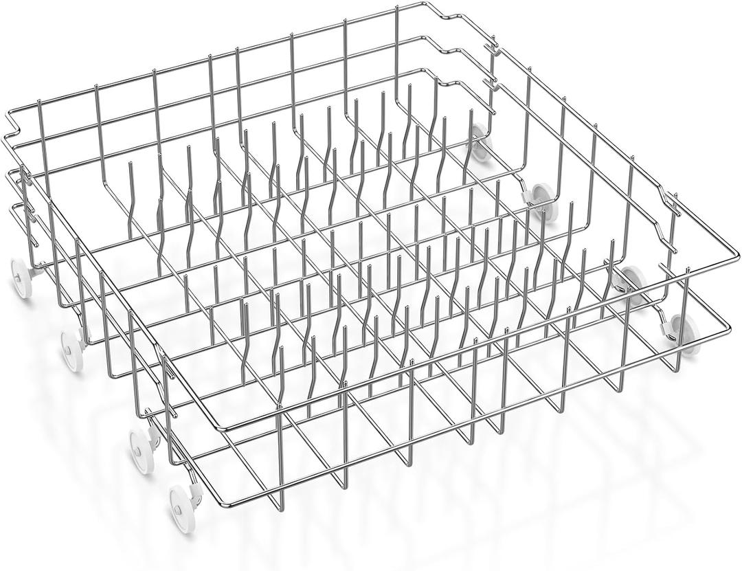 UPGRADED 808602302 Dishwasher Lower Rack Replacement Compatible with Kenmore Frigidaire Dishwashers Rack 5304535768 Frigidaire Lower Dishrack Assembly With 154174501 Dishwasher Wheels Lower Racks Part