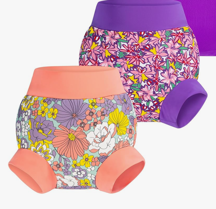 BIG ELEPHANT Baby Swim Diapers 2pcs, Reusable Adjustable Washable Waterproof Swimming Diaper for Boy's and Girl's 6Months - 5 Years