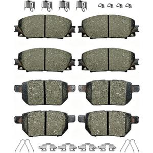 D1184 D1423 8pcs Front Rear Ceramic Brake Pads With Clips Fit For 2011-2017 Lexus CT200h,For 2010-2022 Toyota Prius,For 2012-2013 Prius Plug-In,For 2017-2019 Prius Prime,For 2020-2022 Corolla