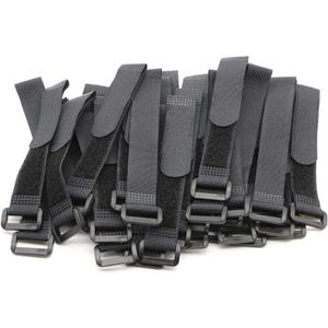 25pcs Black Reusable Fastening Cable Straps, Hook and Loop Cable Tie Down Straps 6"-8"-12"-18"-24"(Each 5Pcs)