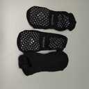 Hylaea Unisex Non Slip Socks with Grip for Yoga, Hospital, Pilates, Barre | Ankle, Cushioned (6 Pairs Black)