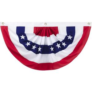 3 x 6 Ft American Pleated Fan Flag, USA Patriotic Half Fan Bunting Flag, 4th of July Decorations Flags 3 x 6 Ft American Pleated Fan Flag, USA Patriotic Half Fan Bunting Flag, 4th of July Decorations Flags