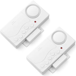 WSDCAM Freezer Door Alarm When Left Open, 3/15/30/60 Seconds Adjustable Delay Wireless Fridge Alarm, 4-in-1 Sensor Chime Door Open Loud Bells Chimes 108dB, Refrigerator Alert 2 Pack