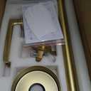 TapLong Waterfall Freestanding Bathtub Faucet Set Single Handle Floor Mount Tub Filler with Hand Shower High Flow Rate Max 6 GPM, Brushed Gold Free Standing Tub Faucet, 51019BG