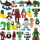 Italian Brainrot Toys, 24PCS Steal a Brainrot Toys, Brain Rot Toys Set, Tung Tung Tung Sahur Tralalero Tralala Meme Shark Doll Action Figures, Birthday Party Favors Deco Gifts for Kids