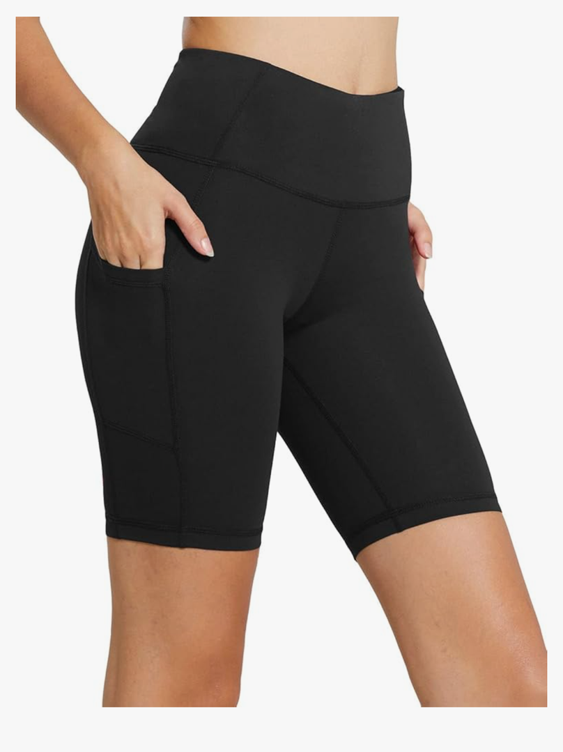 baleaf Women's 8"/ 5"/ 3" Biker Shorts High Waist Yoga Workout Gym Running Volleyball Spandex Shorts with Pockets. Size S