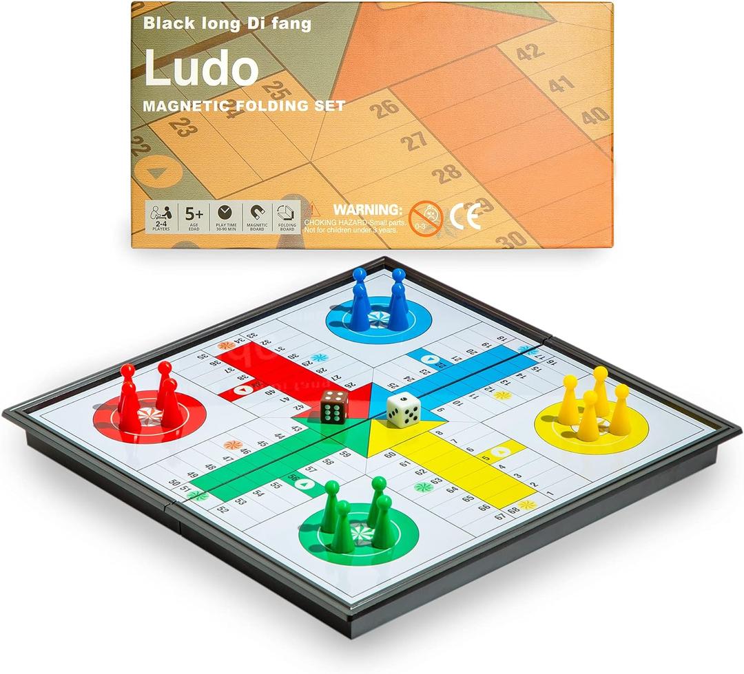 Ludo Magnetic Folding Travel Board Game Set - 9.75 Inches