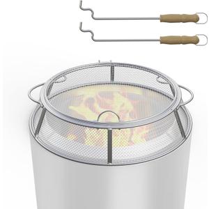 SafBbcue Fire Pit Spark Screen for Solo Stove Ranger Shield Accessories, Stainless Steel Fire Pit Protector Mesh Screen for Solo Stove Ranger Screen Cover, Round Spark Screen with Removal Tools