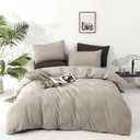 Cottonight Beige Khaki Comforter Set King Light Khaki Bedding Comforter Set Oatmeal Solid Blanket Quilts Modern Soft Breathable 3 Piece Cream Coffee Bedding Set for Women Men King Bed