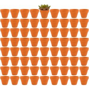 Fcacti 2 Inch Terracotta Pots Pack of 72-Mini Clay Pot with Drainage Hole for Tiny Cactus Herb lithop,Small Succulent Planter Nursery Plant Pot for Windowsill,Cactus Plant,Crafts,Wedding Favors