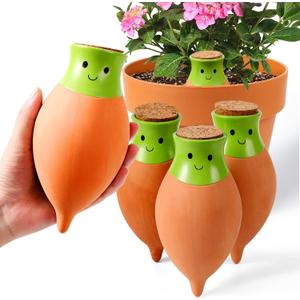 KGZZIZI 4 Pcs Self Watering Terracotta Globes. Large Olla Planter Inserts. Plant Lover Gifts (11.5OZ - 4pcs)