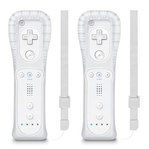 MOLICUI Wii Remote Controller,Wii Controller 2 Pack With Wrist Strap and Silicone Case,White