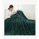 Heated Blanket Full Size,Flannel & Faux Rabbit Fur Bubble Fleece Electric Throw Blanket, 6 Heat Settings, 110 Hour AutoOff, Overheat Protection, ETL Certified,72" x 84",Machine Washable,Deep Green