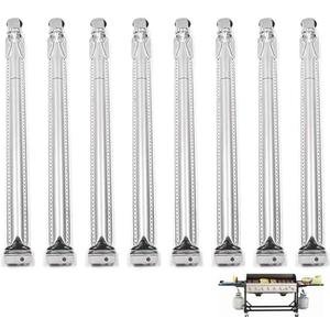 DcYourHome Grill Burners Replacement Straight Stainless Steel Burner Tubes for Grill Chef GR2039201-MM-00, Members Mark Gas Grill, 17 inch Pipe Burner for SAMS Club, Uniflame Grills (8 Pack Burner)