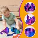 3D Printed Animals Dragon Toys Eggs - Christmas Stocking Stuffers Birthday Gifts for Kids Teen Girls Boys 4PCS Mini Crystal Dragon Toys for Ages 8-13 Year Old Easter Basket Fillers Essentials