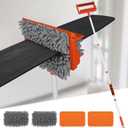 Qaestfy Ceiling Fan Cleaner Duster with 62.5 Extendable Long Handle Ceiling Fan Blade Cleaning Tool, Reusable Chenille & Microfiber Mop Head for Dusting Ceiling Fan Baseboard Wall Floor