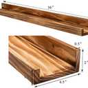 AZSKY Rustic Wood Floating Shelves for Nursery Books Long Wall Bookshelf Photo Picture Ledge Shelf with Lip Wall Shelf for Kids Bedroom Bathroom Living Room Office Frames 36 Inches Set of 2