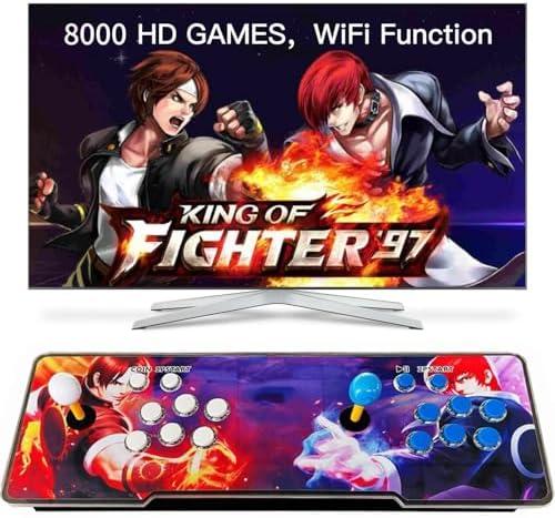 FVBADE[8000 Games in 1]18S Pandora Box Arcade Game Console WiFi Function to Add More Games Compatible PC & Projector & TV ,3D Games 4 Players Category Favorite List Save/Search/Hide/Pause/Delete Games