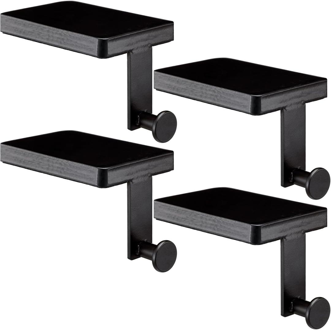 Landhoow Christmas Stocking Holder Christmas Stocking Hanger for Mantel Heavy Duty Xmas Hook with Non Slip Protective Pad Mantel Hook for Mantle Fireplace Home Shelf(Black,2 Pcs)