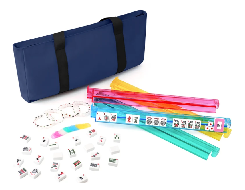 American Mahjong Set – 166 Tiles with Navy Blue Carrying Bag