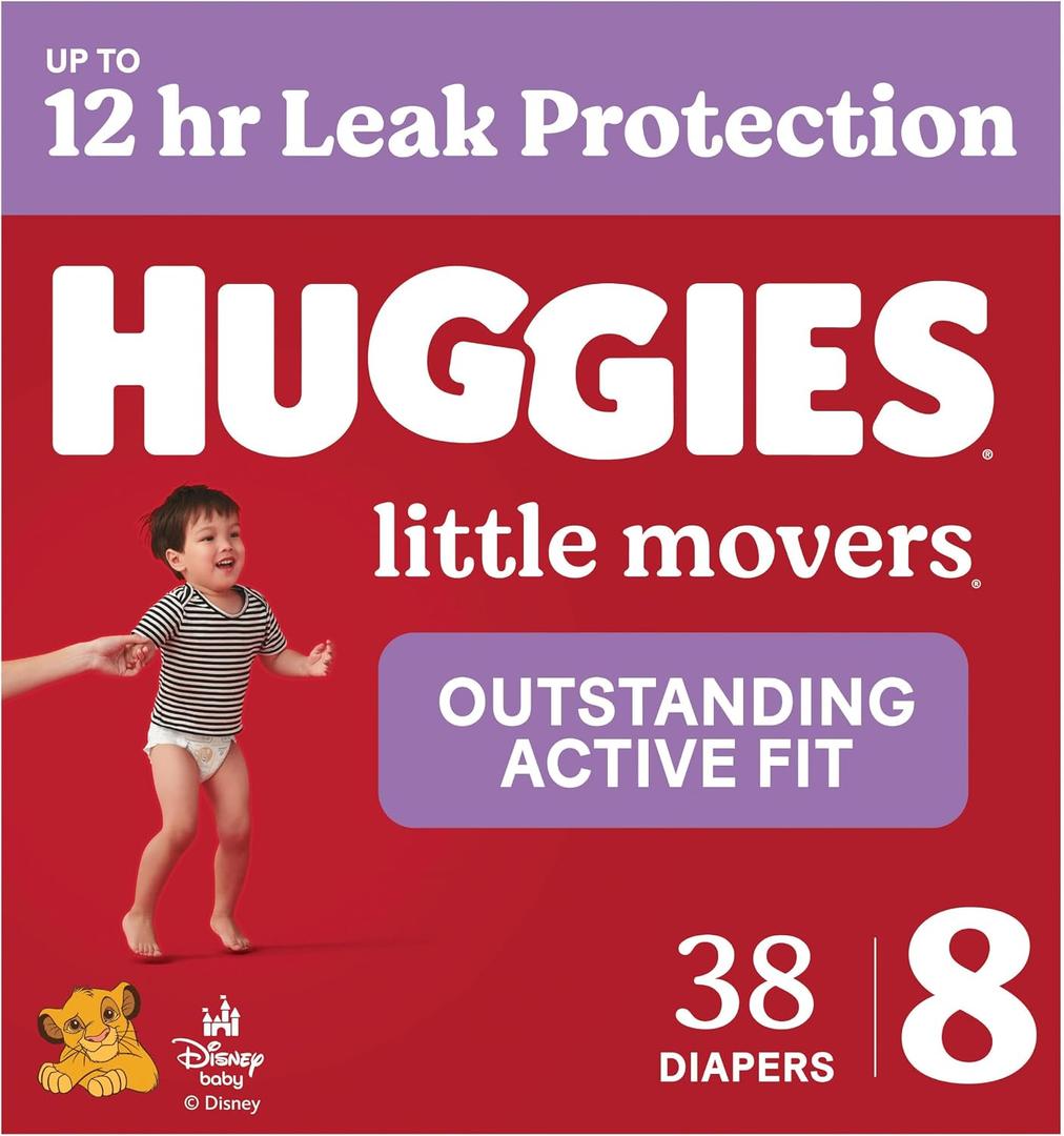 Huggies Little Movers Diapers Size 8, 38 Count
