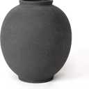 Black Ceramic Large Vase - 9.84 Inch Round Modern Ceramic Vases,Tall Vase for Decor Living Room Table Decor and Festive Home Interiors