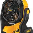DEWALT 20V MAX Portable Fan, Battery Powered Rechargeable Cordless Shop Fan, Up to 4.5 Hrs Runtime, Variable Speed, 650 CFM, Tool Only (DCE512B)