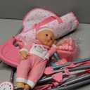 deAO Baby Doll Stroller Crib Bed Nursery Role Play Set Baby Doll Accessories and Play Mat,Travel Cot,Bouncer,Foldable Stroller and Travel Bag Birthday for Girls Boys Kids