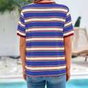 BTFBM Womens Summer Tops 2025 Crewneck Short Sleeve Striped T Shirts Casual Loose Lightweight Color Block Basic Tee (L)
