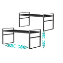 Expandable Cabinet Shelf Organizer Riser for Kitchen Pantry Cupboard Under Sink Countertop,kitchen cabinet shelf 8.3’’D * 12.2-23.6’’W * 10.4’’H, 2 PACK