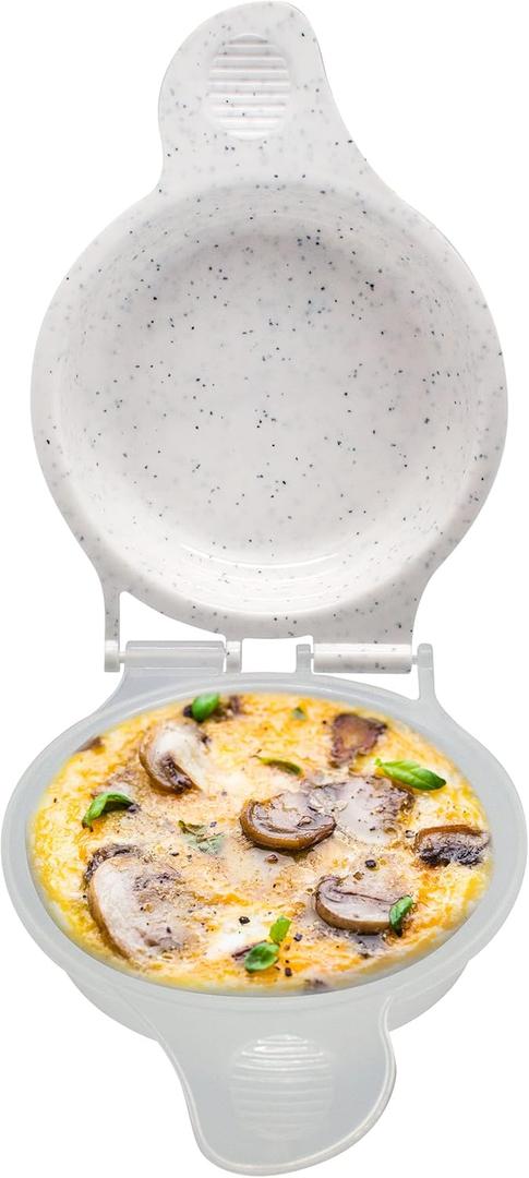Good Living Microwave Egg Muffin Pan  Quick 1 Minute Breakfast Sandwich Maker, Non-Stick, BPA-Free & Dishwasher Safe