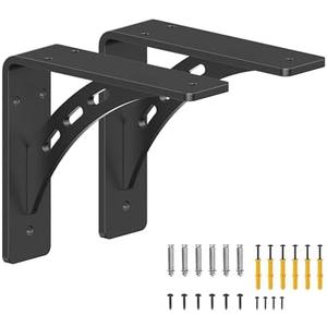 FIRMETAL 6 inch x 5 inch Heavy Duty Shelf Brackets ,Premium Alloy Metal Mantel Brackets (Set of 2) Fireplace Mantel Brackets - Countertop Support (6'' x 5 '')