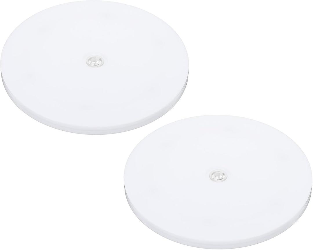 PATIKIL 7 Inch Heavy Rotating Swivel Stand, 2Pcs 360 Rotation Lazy Susan Turntable with Steel Ball Bearings for Model Base Rotating Plants TV Computers Monitors, White
