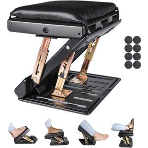 Foot Rest for Under Desk at Work 4-Level Height Adjustable, Ergonomic Foldable Footrest for Office, Gaming,Computer, Soft & Removable Pad Desk Foot Stool Suitable for All Seasons (Black)