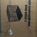 FDW Dog Crate for Large Dogs 42 Inch Folding Metal WirePet Cage Double Door W/Divider Panel Indoor Outdoor Kennel Leak-Proof Plastic Tray,Black