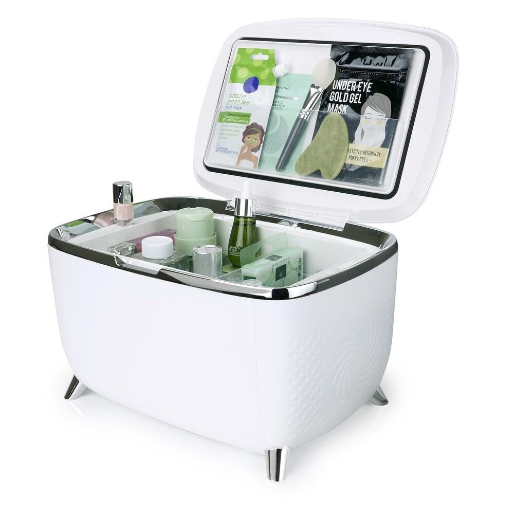 6L Cosmetics Skin Care Vanity Mini Refrigerator, White