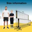 10 FT Mini Portable Volleyball Net Equipment Set with Rubber Volleyball,Pump and Potable Carry Bag.Adjustable Height 2.7FT-5.1FT for Tennis Net,Badminton Net,Soccer Net,Pickleball Net