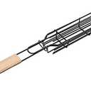 LiebeWH BBQ Grilling Shelf, Vegetables Kebab Grilling Basket, Iron Kebab Basket Hot Dog Kabob Handle Grill Grate for Picnicking Barbecue Camping (Clear) Pack of 4