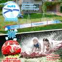 23FT Lawn Water Slide with Dual Metal Frame & Independent Sprinkler System, Water Slide for Kids Backyard, Includes 2 Bodyboards, 6 Stakes, Air Pump, Outdoor Water Toy Summer Lawn Games