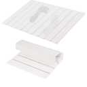 BoxedHome Foldable Stone Bath Mat,Super Absorbent Diatomaceous Earth Mat,24”x 16” Non-Slip Quick Drying,Luxury Dry Pad for Bathroom, White