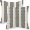 Black Polka Dot Pillow Covers 18 x 18 Inch Set of 2 Abstract Boho Striped Decorative Throw Pillow Covers Modern Geometry Decor Outdoor Pillow Cases Linen Cushion Cases for Home Sofa Couch