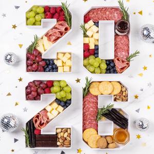 2026 Graduation Decorations, 2026 Charcuterie Numbers Fillable Board Box Graduation Tables Centerpieces Cardboard Tray for High School College Kindergarten Preschool Party Supplies (White)