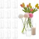 48 Pcs Glass Cylinder Vases Set (4/6/8/10 Inch)  Modern Flower Vases for Centerpieces, Bud Vase Arrangements & Floating Candles  Wedding/Christmas/Home Decor Essentials
