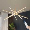 Modern Sputnik Chandelier Ceiling Gold LED Pendant Light with Remote 70W Chandeliers Dining Room Light Fixtures Over Table Dimmable for Living Room Kitchen Bedroom (39.4 in, 3000K-6000K)