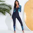 Women Rash Guard Long Sleeve One Piece Swimsuit Surfing Bathing Suit Athletic Swimwear L