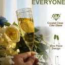Plastic Champagne Flutes, 36 PCS Gold Glitter Disposable Wine Glasses Reusable Plastic Cocktail Cups for Home Daily Life Party Birthday Wedding Toasting Drinking Champagne(6 oz)