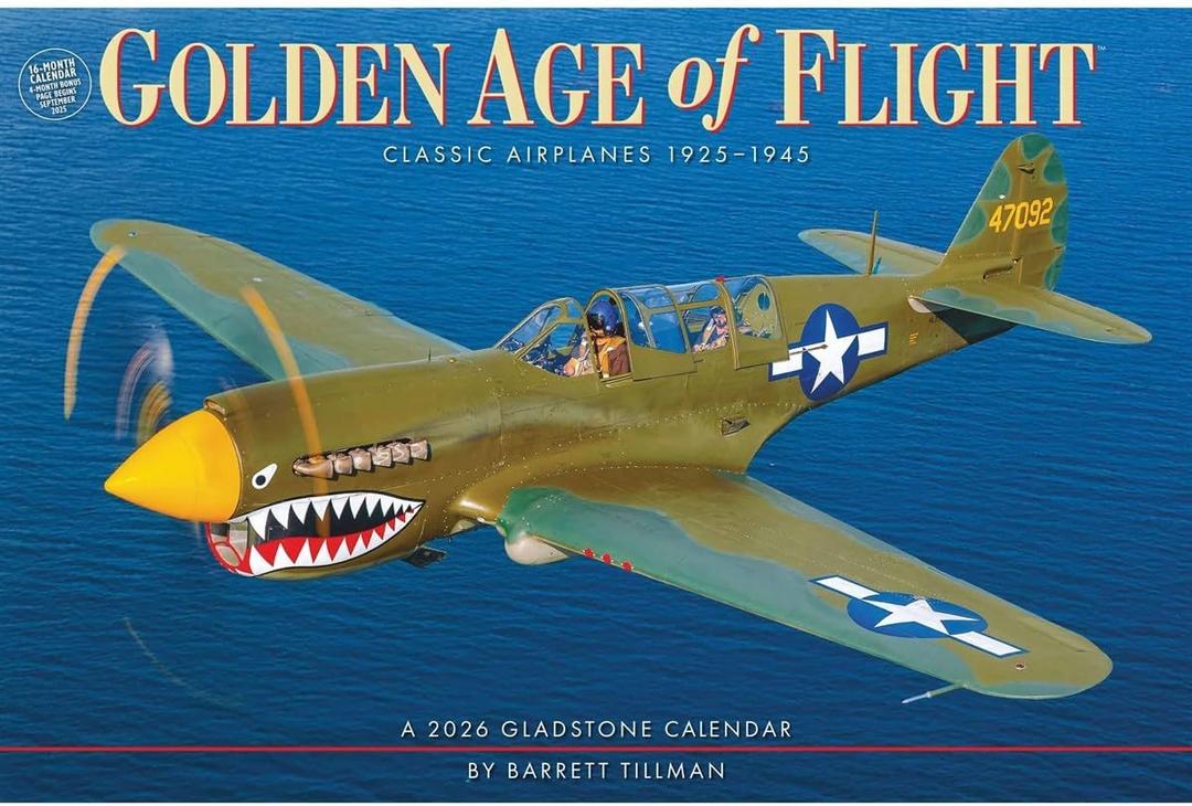 Gladstone Media, Golden Age of Flight 2026 Large Wall Calendar