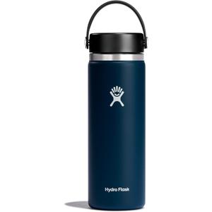 Hydro Flask Water Bottle - Insulated Stainless Steel - Wide Mouth Flex Lid, Non Spill, Leakproof and Refillable in 20 Oz (Indigo)